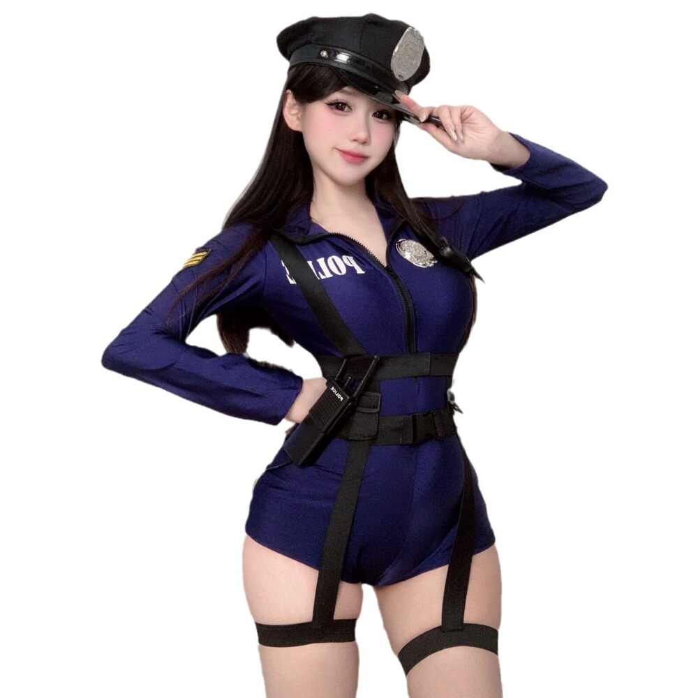 5258 Halloween Police Costume Adult 2024 Cop Cosplay Outfits Anime Swat